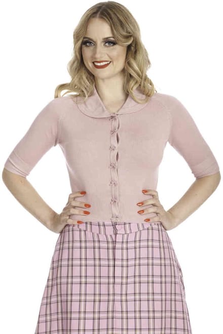 Banned - April Short Sleeve Cardigan - S - Roze
