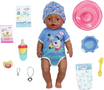 Zapf Creation BABY born 831656 Magic Eyes Jongen met bruine ogen 43cm Interactieve poppen