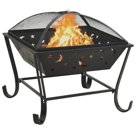 vidaXL Vuurplaats met pook XXL 62 cm staal