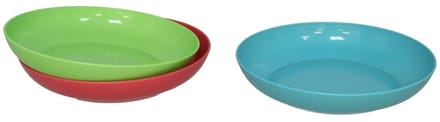 Gerimport Picknick/camping borden set - 3x stuks - multi kleuren - kunststof - herbruikbaar
