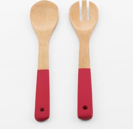 Bamboe Vork en Lepel - Rood
