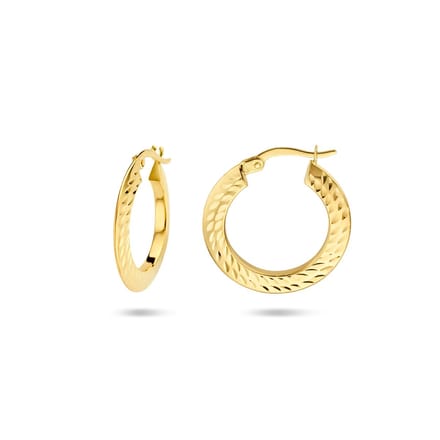 YO&N Ooorringen - Dames - spitse buis - Sieraden Vrouw - Heren - 14 Karaat - Goud 585