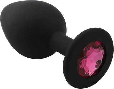 Banoch - Buttplug Penumbra Hot Pink Medium - Siliconen buttplug Zwart - kristal - Roze