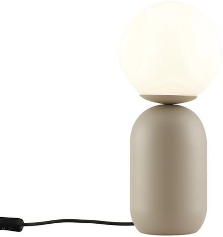 Kosilum - Sley - Tafellamp - Wit en taupe - Metaal en glas