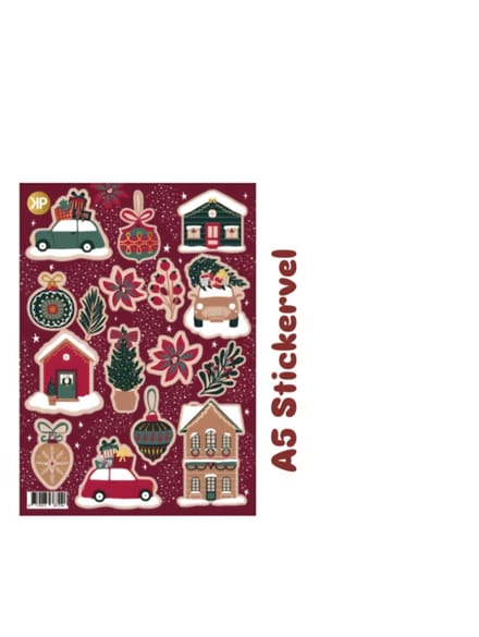 luxe Stickers - sluitsticker - stickervel kersthuisjes - kerstmis - sierstickers