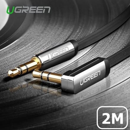 Ugreen Serie - Płaski Audio Kabel - 3.5mm Mini Jack - 2m - Zilverkleurig