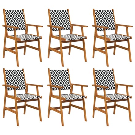 vidaXL - Tuinstoelen - 6 - stuks - massief - acaciahout