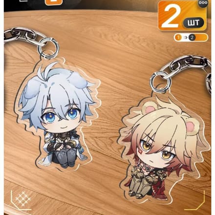 Porte-clés Acrylique pour Honkai: Star Rail Phainon Mydei Version Chibi Accessoire de Jeu Décoration de Sac à Dos en Acrylique Pendentif Cadeau white