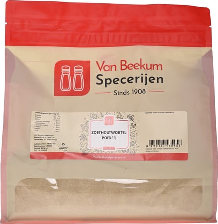 Van Beekum Specerijen - Zoethoutwortel Poeder - 900 Gram (hersluitbare stazak)