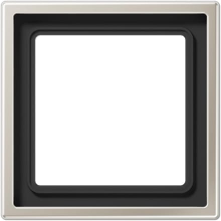 Enkel Wandcontactdoos Frame RVS Zilver Horizontaal en Verticaal Monteerbaar