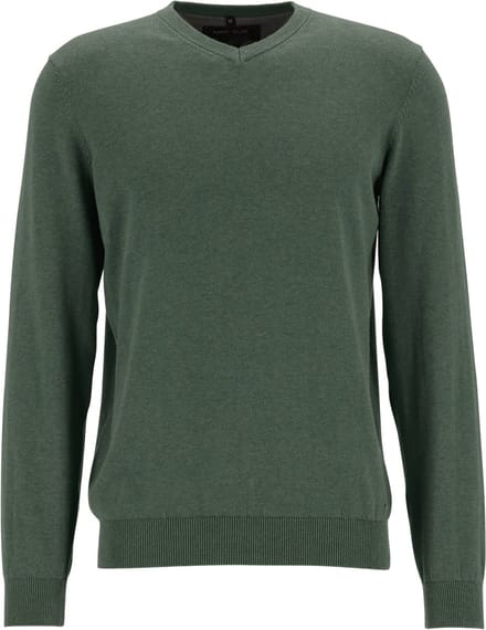 MARVELIS modern fit trui katoen - V-hals - donkergroen