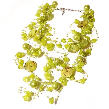 Draad Ketting Parel met Schelp Groen