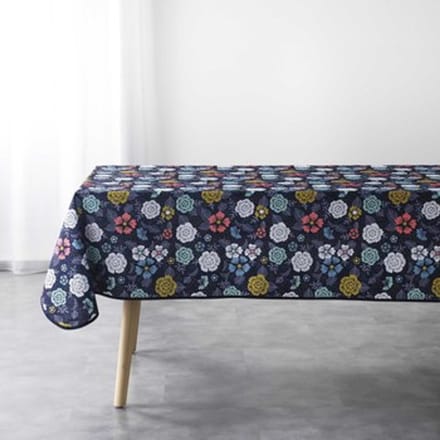 Tafelkleed Douceur d intérieur NAPPE RECTANGLE 150 x 240 CM POLYESTER IMPRIME LILY BLEU