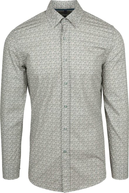 Suitable Overhemd Paisley Groen - Maat M - Heren - Casual Shirt