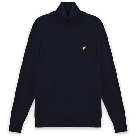 Lyle & Scott Cotton merino turtleneck jumper - dark navy