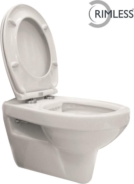 Xellanz Trevi wandcloset rimless met Ultimo 3.0 toiletzitting softclose en quick release glans wit