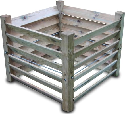 Compostbak Hout - Compostvat Tuin - Compost Maken - Drukgeïmpregneerd - 100x100x80 cm - Houtkleur