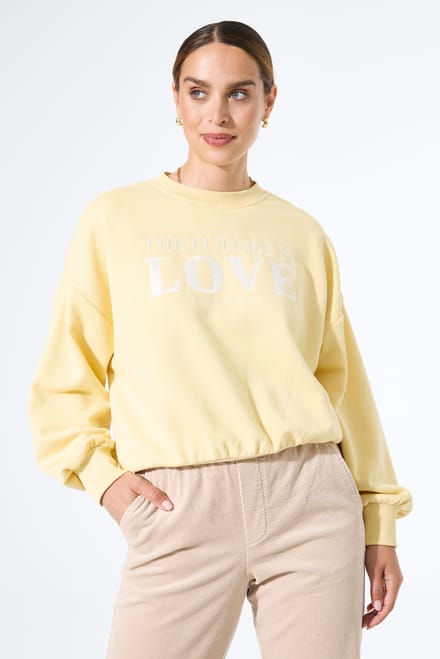 Geprinte sweatshirt voor dames Garcia The Future Is Love