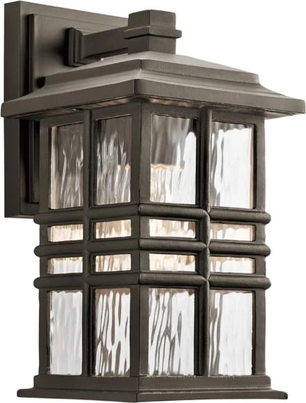 Kichler LED Wand Buitenlamp Beacon Square | 1X E27 Max 60W | IP44 | Dimbaar | Olde Bronze