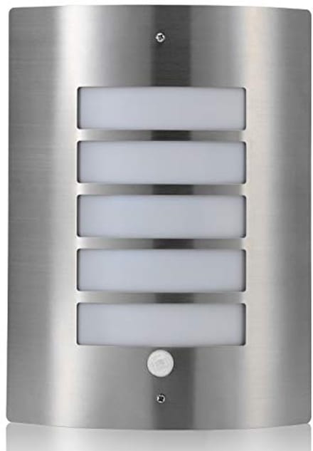 Energiebesparende Bewegingsgeactiveerde PIR-Sensor Buitenbeveiliging Wandlamp - Roestvrij Staal - Koel Wit