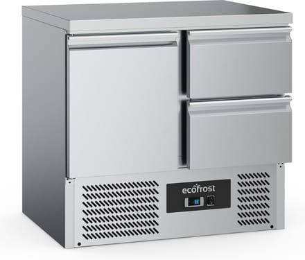 Ecofrost Koelwerkbank - 230L - 1 Deur 1/1 GN + 2 Laden - +2°C/+8°C - Statisch + Ventilator - 900x700x876mm