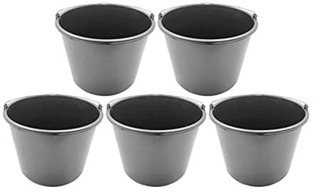 Bouwemmer 20 Liter - Set van 5 Stuks - Extra Stabiel met Handvat en Schaalverdeling