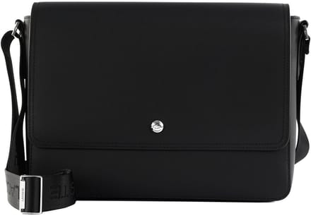 LACOSTE schoudertas laptoptas met laptopvak Langon Messenger Bag Noir zwart