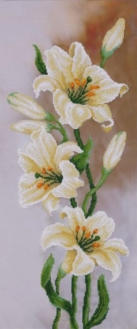 BORDUURPAKKET met kralen/parels - Lilies - Lelies - VDV