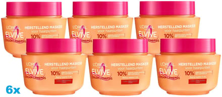 L’Oréal Paris Elseve Dream Long Haarmasker – 6 x 300 ml – Voor Lang & Beschadigd Haar – Herstellend Masker