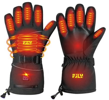 Oplaadbare Verwarmde Handschoenen - Zwart, Verstelbare Temperatuur, Waterdicht, met 2 x 5000mAh Batterijen