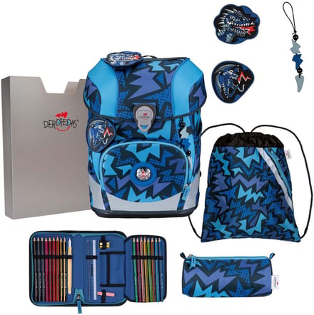 DerDieDas schooltas ErgoFlex Tiny Set 6-delig Dark Dragon blauw
