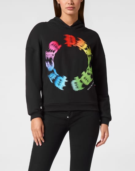 Sweatshirt Met Capuchon Gothic Plein