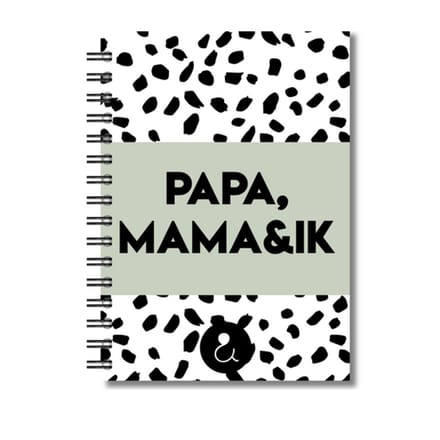 Invulboek Papa, Mama & Ik | Herinneringenboek Vader, Moeder & Kind | Dots Groen