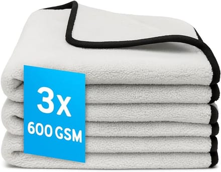 Autodroogdoek Microvezel - Polijstdoek Set - Auto Onderhoud - Hoge Gramsgewicht - 30x30 cm - Grijs