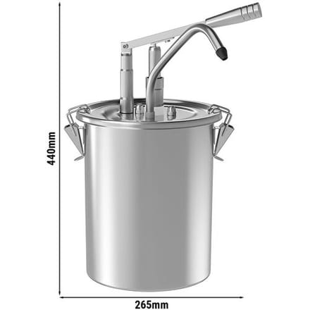 GGM Gastro Saucenspender - 10 Liter - mit Behälter Zilver