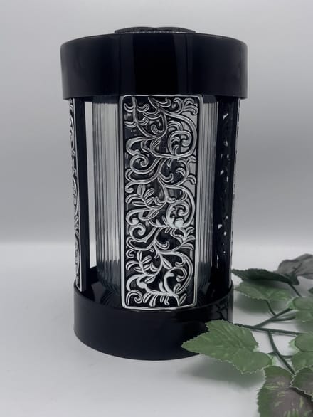 Herdenkingslicht - L-37 - Lantaren - Zilver - Incl LED wit (Zwart) - Windlicht - Graflicht