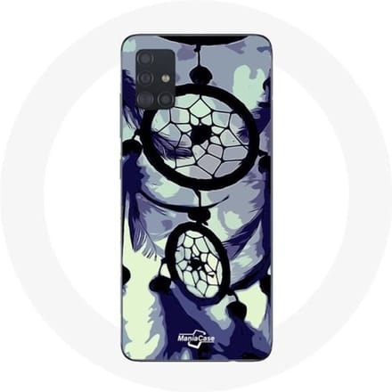Hoesje voor Samsung Galaxy A71 Dreamcatcher paars grijs en zwart