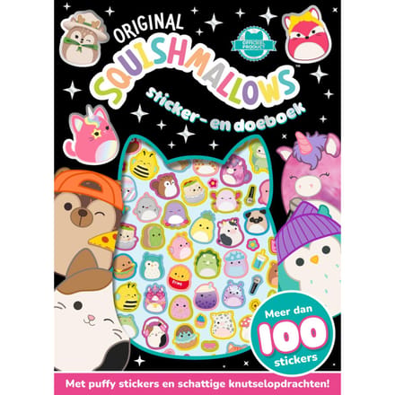 Original Squishmallows Sticker- En Doeboek - De Super Squishy Club - Witte Leeuw