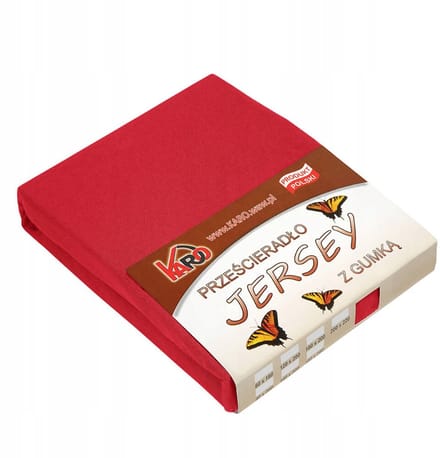 Jersey hoeslaken met elastiek 90x200 cm rood