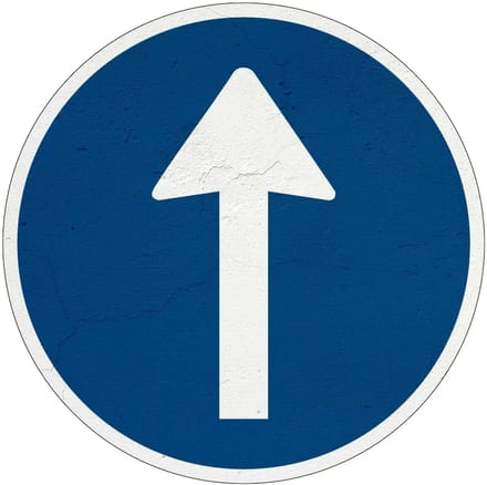 Verplichte rijrichting bord - D4 | Sign Again materiaal | 10 cm