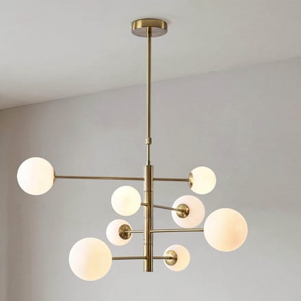 LumenXL - Plafondlamp Oito - Goud - Melkwit glas - 8-lichts - G9