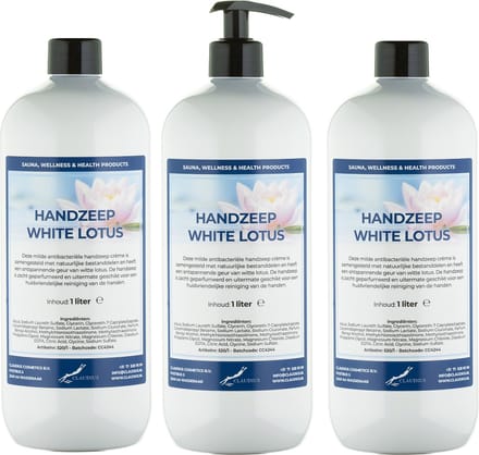Handzeep White Lotus 1 liter - met gratis pomp - set van 3 stuks