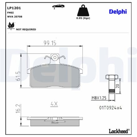 Remblokset DELPHI LP1201, voor