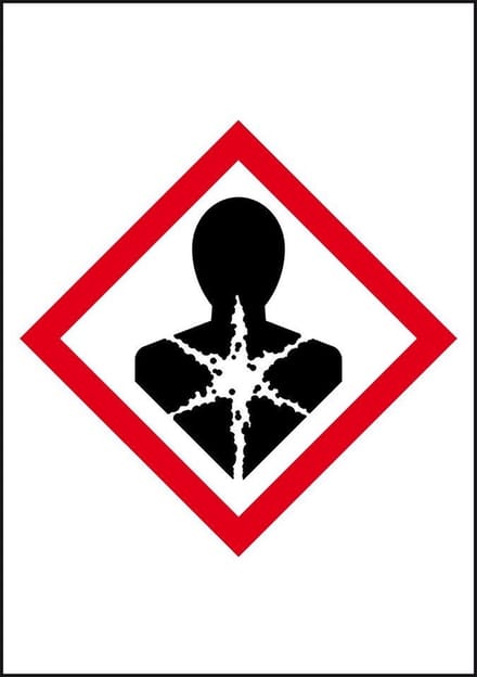 GHS08 gezondheidsgevaar sticker, 10 per vel, rechthoek 18 x 26 mm - 10 per vel