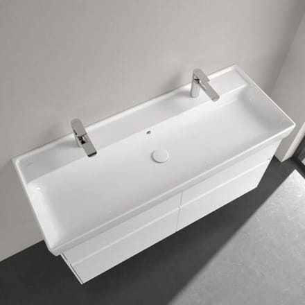 Villeroy & Boch Collaro - Meubelwastafel 120x47 cm, met overloop, 2 kraangaten, alpine wit 4A33C401