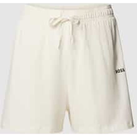 Korte regular fit pyjamabroek met labelprint