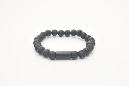 Josh-9313-Armband-Lava zwart-Heren-21,5cm