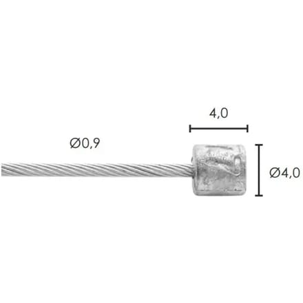 Elvedes Schakel binnenkabel ø0,9mm 2500mm Nø4x4 RVS (50st)