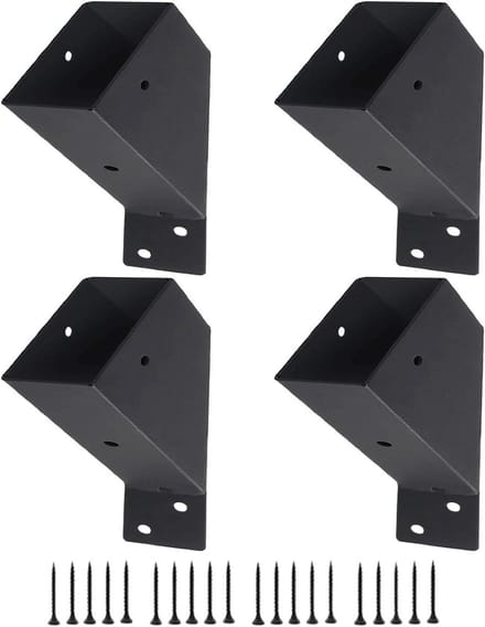 Pergola Angle Support Set, Pergola Bracket Kits - 45 Degree Pergola Brackets Corner Holder, Robust Shelf Bracket with Screw Connector for Bar