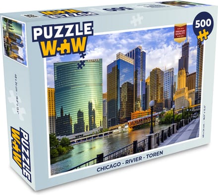 Puzzel Chicago - Rivier - Toren - Legpuzzel - Puzzel 500 stukjes